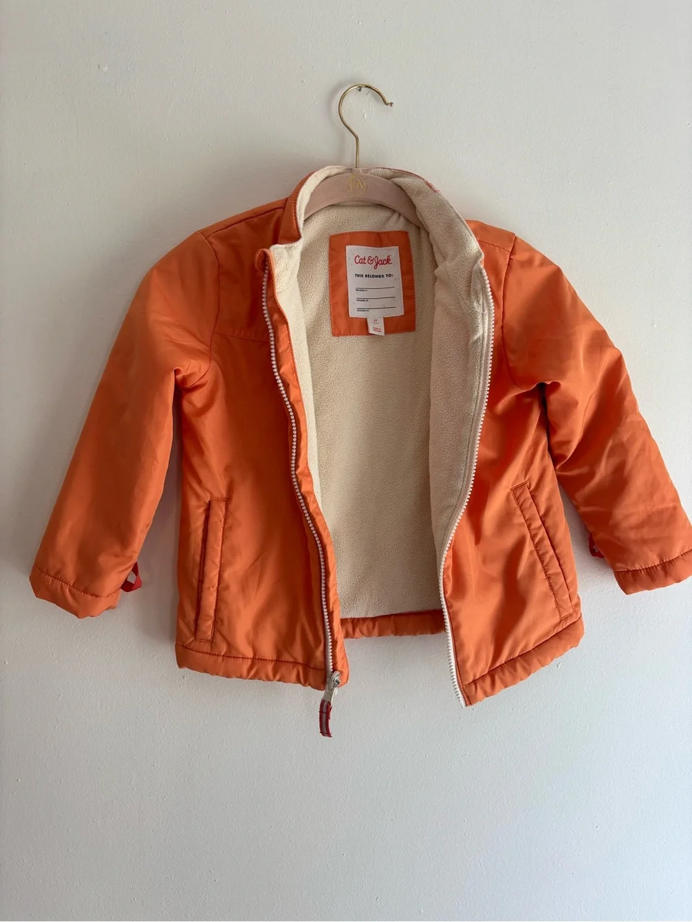 Cat & Jack Bright Orange Lightweight Puffer Jacket